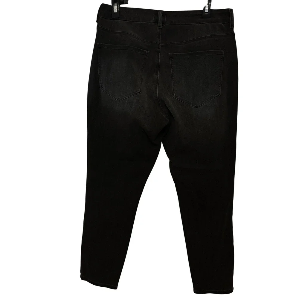 Express Women's FlexX Jeans Large NWT High Rise Cropped Skinny‎ Black Distressed